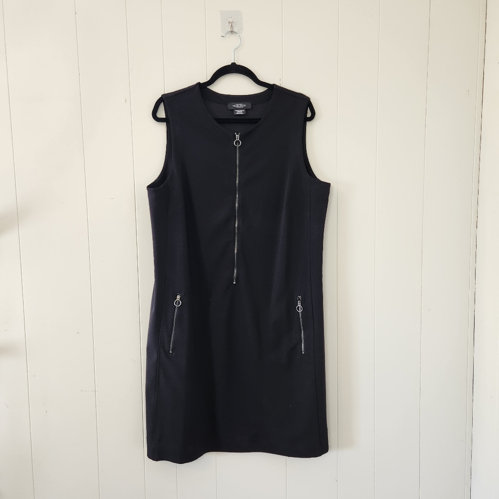 Addition Elle Michel Studio Black Sleeveless Sheath Dress Knee Length Mini 1X - Picture 10 of 10